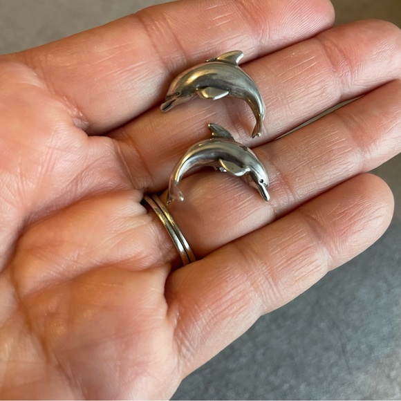 Sterling Silver Dolphin Jewelry Set, Bracelet, Earrings, Charm, Accessories - Picture 6 of 7